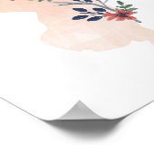 Staat Waterverf New Jersey Floral Poster (Hoek)