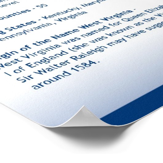 Staat West Virginia,WV-Poster Poster (Hoek)