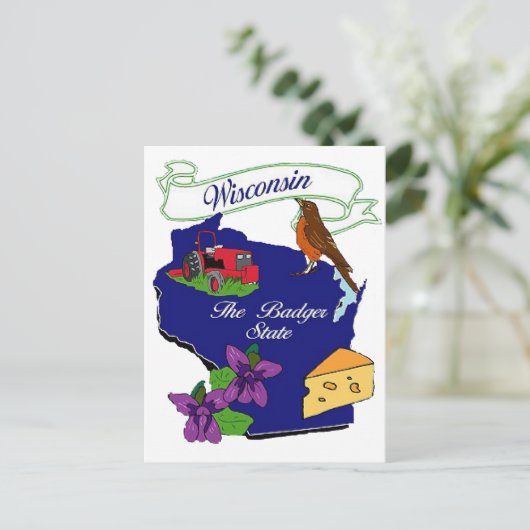 Staat Wisconsin Briefkaart (Staand voorkant)