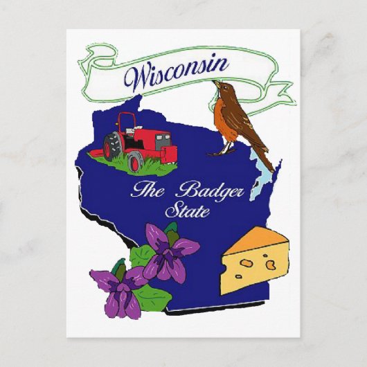 Staat Wisconsin Briefkaart (Voorkant)