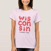 Staat Wisconsin Cranberry T-shirt (Voorkant)