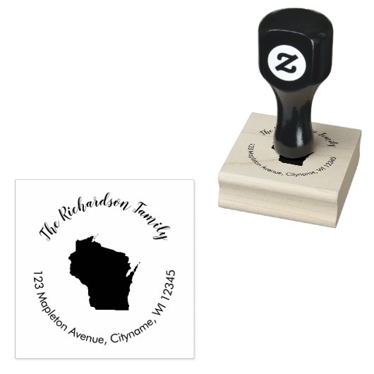 Staat Wisconsin retouradres rubberen stempel (Gestempeld)