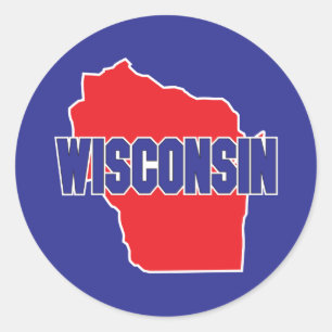 Staat Wisconsin Ronde Sticker