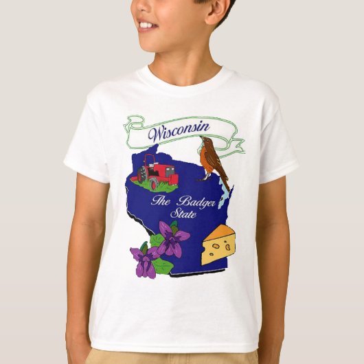 Staat Wisconsin T-shirt (Voorkant)