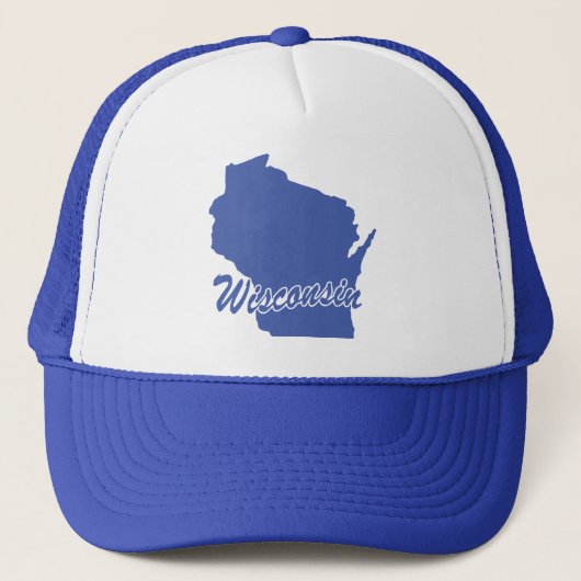 Staat Wisconsin Vorm Trucker Hoed Pet (Voorkant)