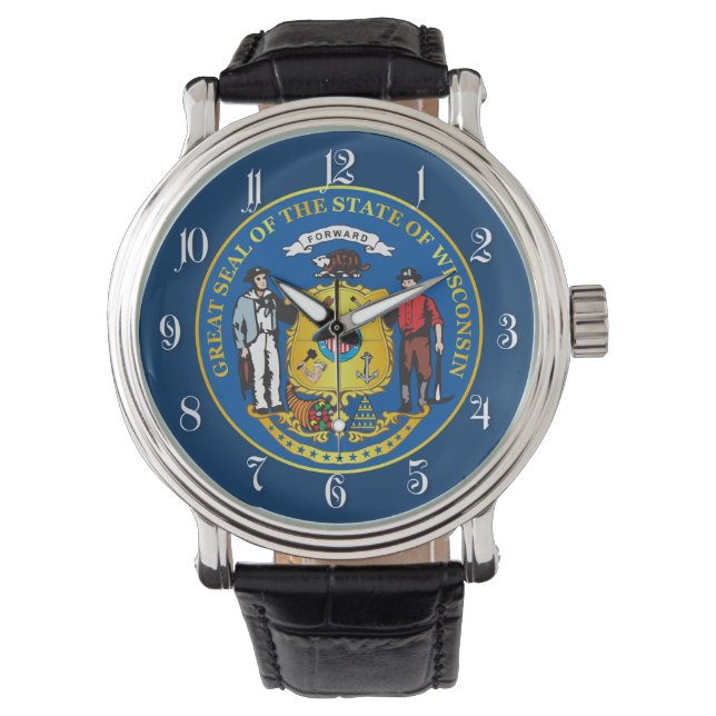 Staat Wisconsin-zegel Horloge (Voorkant)