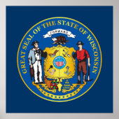 Staat Wisconsin-zegel Poster (Voorkant)