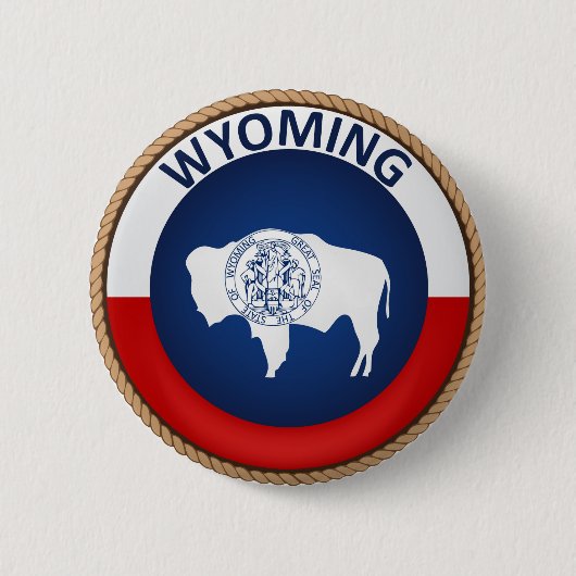 Staat Wyoming Flag Seal Button (Voorkant)