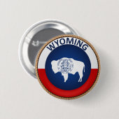 Staat Wyoming Flag Seal Button (Voorkant /achterkant)