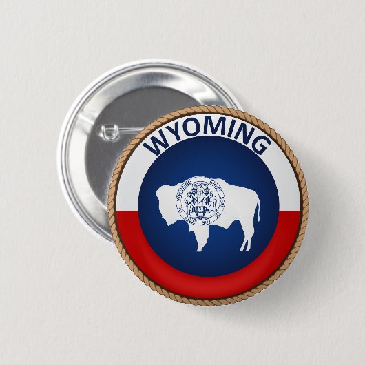Staat Wyoming Flag Seal Button (Voorkant /achterkant)