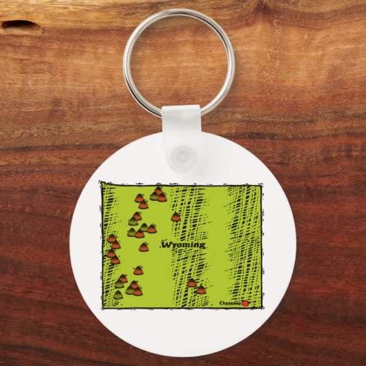 Staat Wyoming Sleutelhanger (Voorkant)