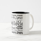 Staat/Zuid-Dakota Tweekleurige Koffiemok (Voorkant rechts)