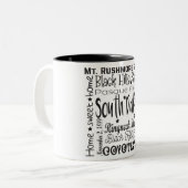 Staat/Zuid-Dakota Tweekleurige Koffiemok (Voorkant links)