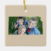 Staatfoto van Kansas Keramisch Ornament (Voorkant)