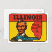  staatsbesluit van Illinois met Lincoln Briefkaart (Voorkant / Achterkant)