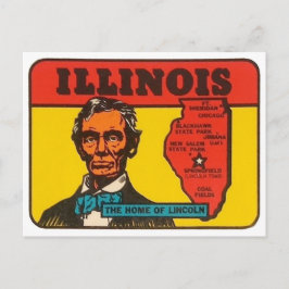staatsbesluit van Illinois met Lincoln Briefkaart
