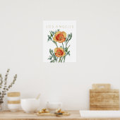  staatsbloem in Los Angeles midden eeuw Poster (Keuken)