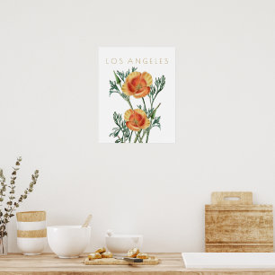 staatsbloem in Los Angeles midden eeuw Poster