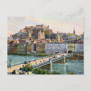 Staatsbrug 1916 Aquarelle Salzburg Briefkaart