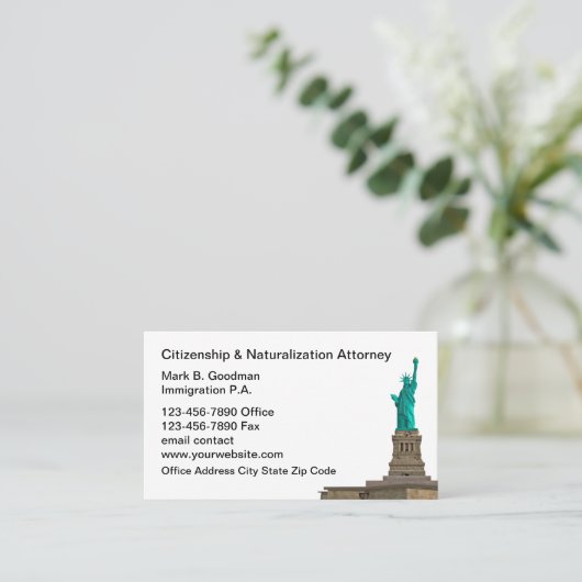 Staatsburgerschap en naturalisatieprocureur visitekaartje (Staand voorkant)