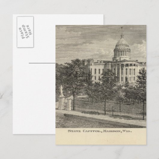 Staatscapitol, Madison, Wis Briefkaart (Voorkant / Achterkant)