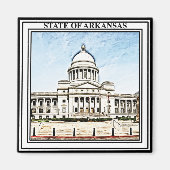 Staatscapitol van Arkansas Magneet (Voorkant)