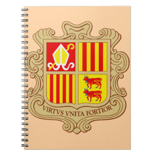 Staatsembleem van Andorra Historische Co-Principaa Notitieboek