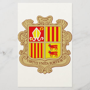 Staatsembleem van Andorra Historische Co-Principal Briefpapier