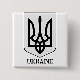 Staatsembleem van Oekraïne Minimalistische Kunst Vierkante Button 5,1 Cm