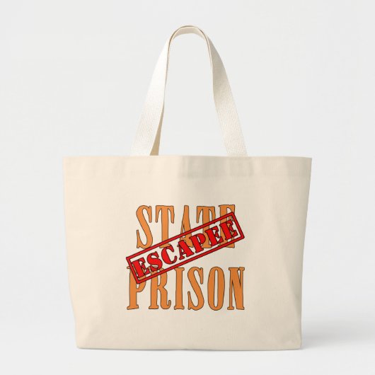 Staatsgevangenis Escapee Halloween Humor Grote Tote Bag (Voorkant)
