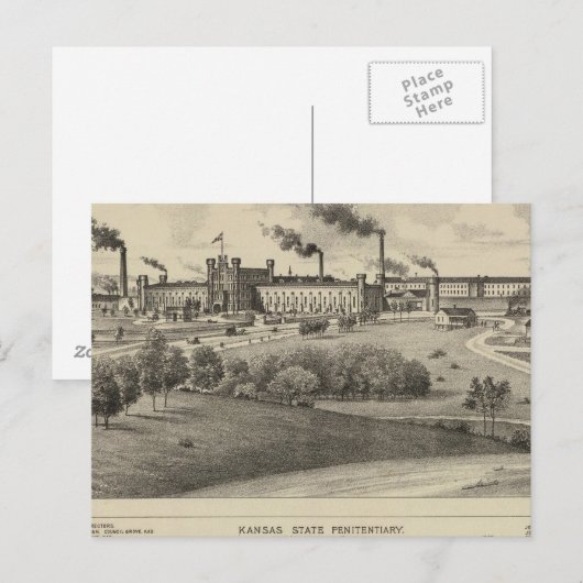 Staatsgevangenis van Kansas Briefkaart (Voorkant / Achterkant)