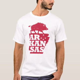 Staatskaart omtrek varken Razorback land Arkansas T-shirt