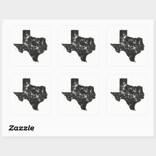  staatskaart Silhouet van Texas Stickers (Vel)