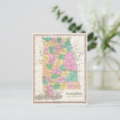  staatskaart van Alabama (1827) Briefkaart (Staand voorkant)
