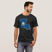 Staatskaart van Louisiana T-shirt (Voorkant volledig)