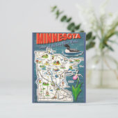 Staatskaart van Minnesota Briefkaart (Staand voorkant)