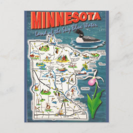 Staatskaart van Minnesota Briefkaart