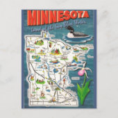 Staatskaart van Minnesota Briefkaart (Voorkant)