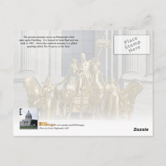 Staatskapitel van Minnesota in Saint-Paul Briefkaart (Achterkant)