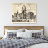 Staatskapitolgebouw, Springfield, Ill Canvas Afdruk (Insitu (Slaapkamer))