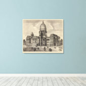 Staatskapitolgebouw, Springfield, Ill Canvas Afdruk (Insitu (Houten vloer))