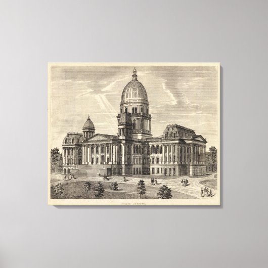 Staatskapitolgebouw, Springfield, Ill Canvas Afdruk (Voorkant)