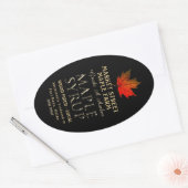 Staatsnaam duurzaam geproduceerd Maple Syrup Black Ovale Sticker (Envelop)