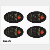 Staatsnaam duurzaam geproduceerd Maple Syrup Black Ovale Sticker (Vel)