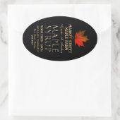 Staatsnaam duurzaam geproduceerd Maple Syrup Black Ovale Sticker (Tas)