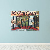 Staatspark Na Pali, Hawaii Canvas Afdruk (Insitu (Houten vloer))