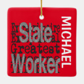 Staatspersoneel Extraordinaire CUSTOM Keramisch Ornament (Achterkant)