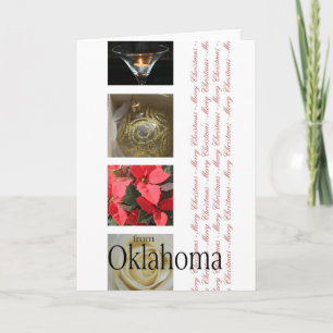 Staatsspecifieke wintercollage Oklahoma Feestdagen Kaart