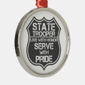 Staatstroepenmacht leeft met eer en serve met trot metalen ornament (Rechts)