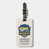 Staatstrots | Mississippi Bagagelabel (Voorkant verticaal)